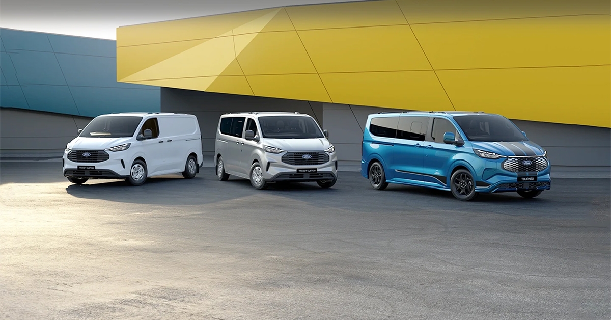 Ford Transit Custom van range on site in New Zealand”