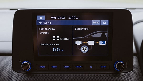 Hyundai Kona Hybrid 8" touchscreen