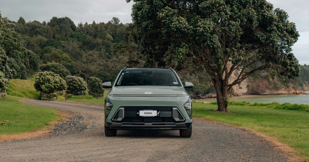 The front of the all-new Hyundai KONA, showcasing its parametric pixels