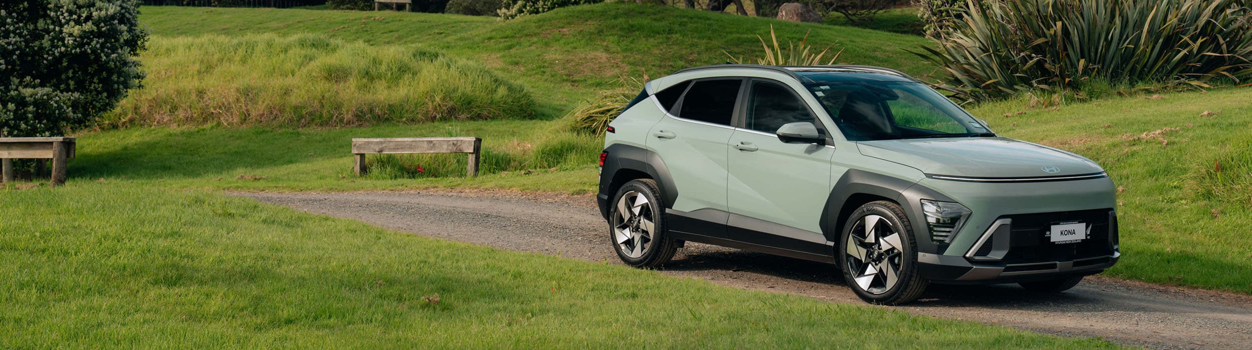 New 2024 Hyundai KONA parked outside in New Zealand