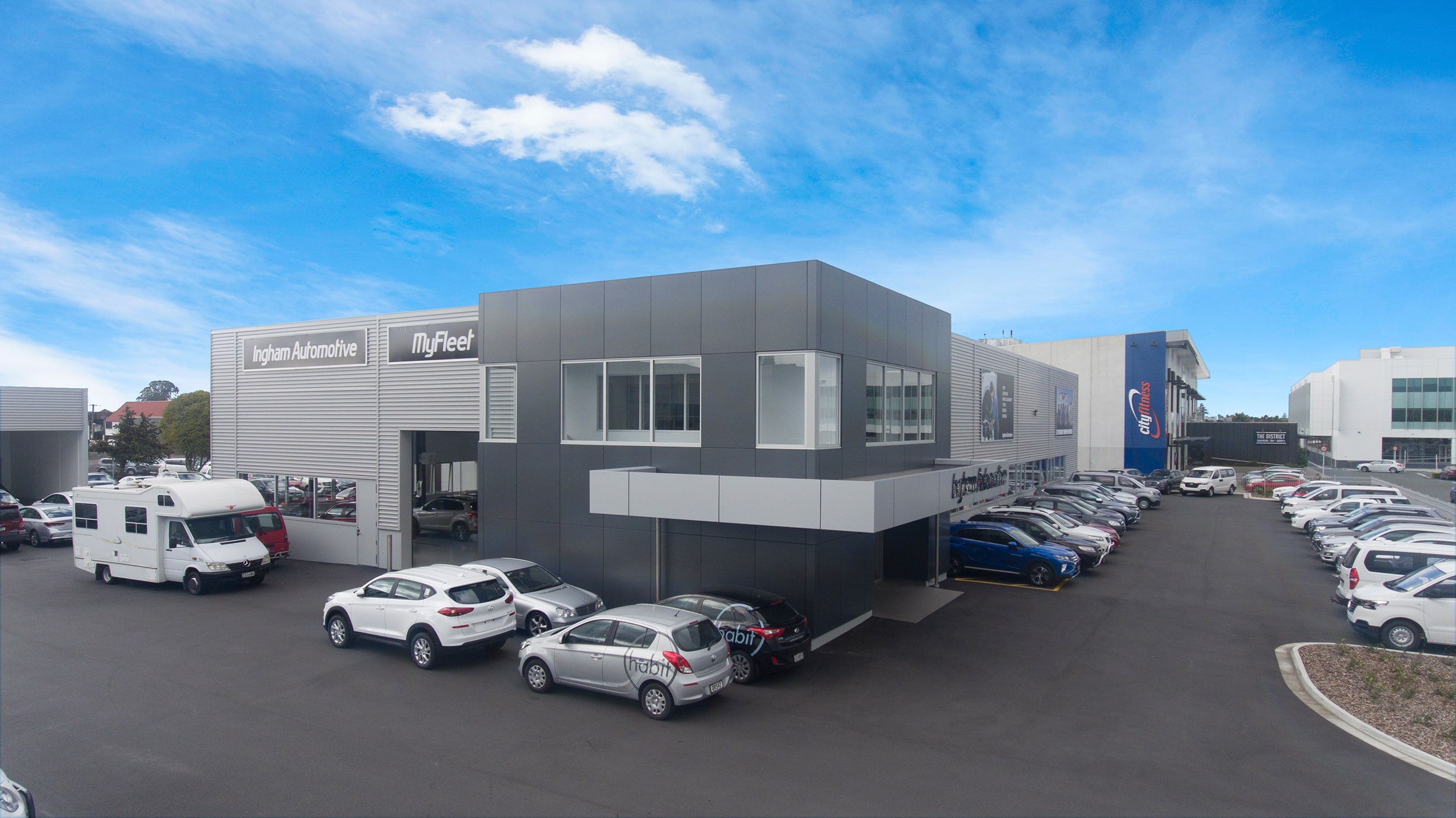 Side of building at Ingham Automotive workshop in Te Rapa Hamilton