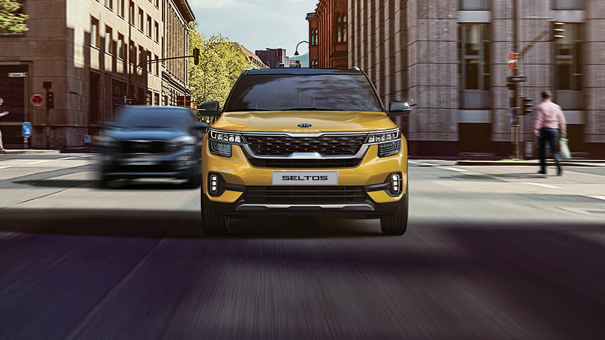 Kia Seltos  A small SUV with bold design.
