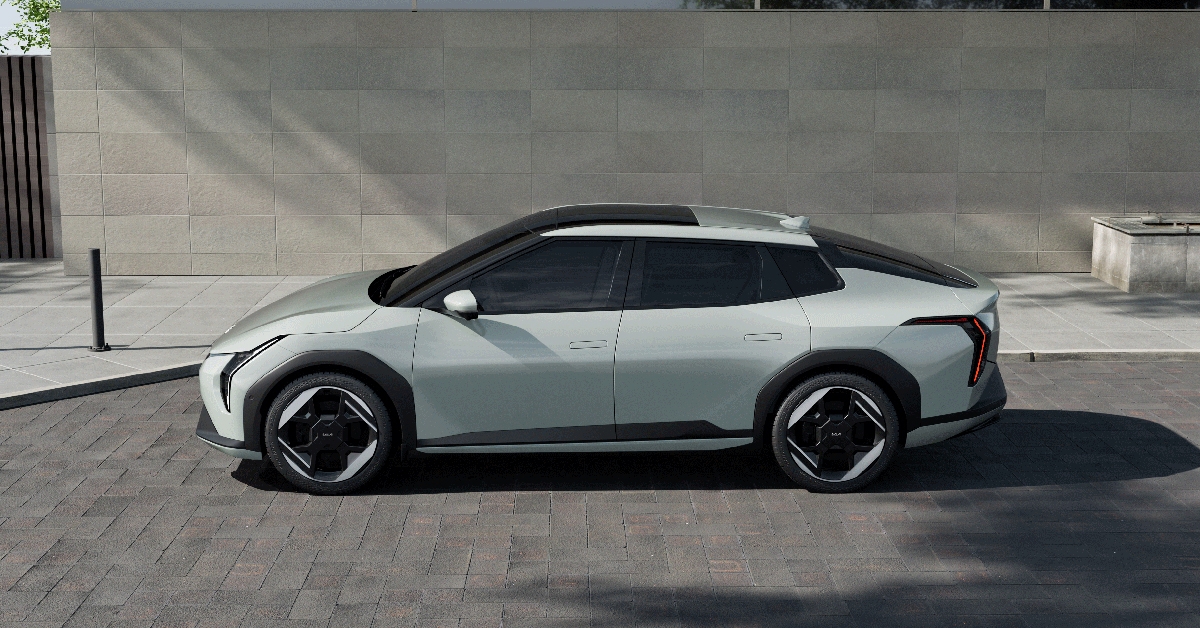 Kia EV4 reimagines the classic fastback silhouette and delivers up to 633 km (WLTP) of electric range and charges from 10 to 80 per cent in around 31 minutes using a 350 kW ultra-fast charger.