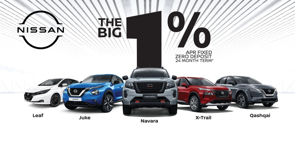 Nissan The Big One Finance offer at 1% Interest.