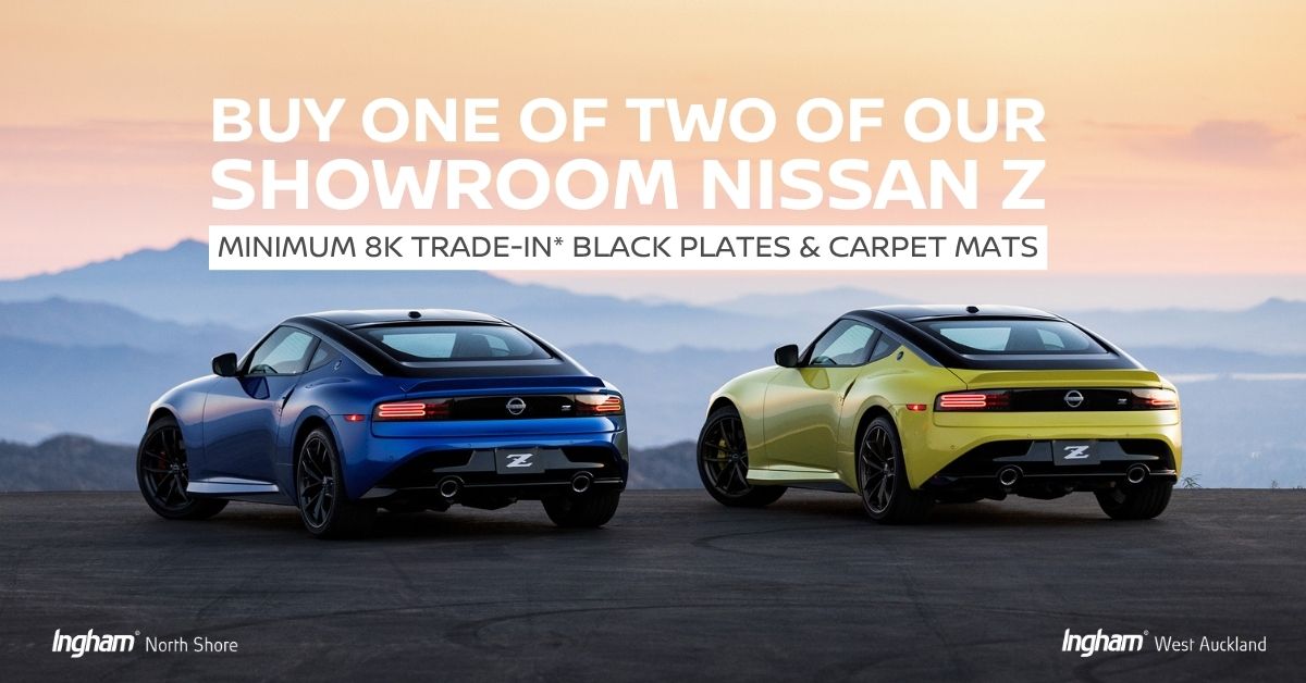 limited time. we are offering our two showroom-stock Nissan Z's with an exclusive minimum $8,000 trade-in 